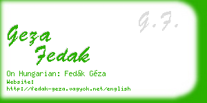 geza fedak business card
