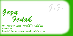 geza fedak business card